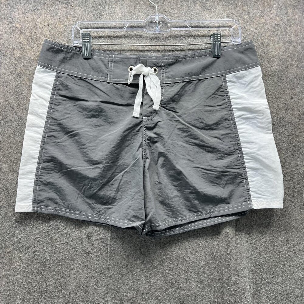 Tommy Bahama Swim Trunks Womens Medium Gray Colorblock Quick Dry Board Shorts